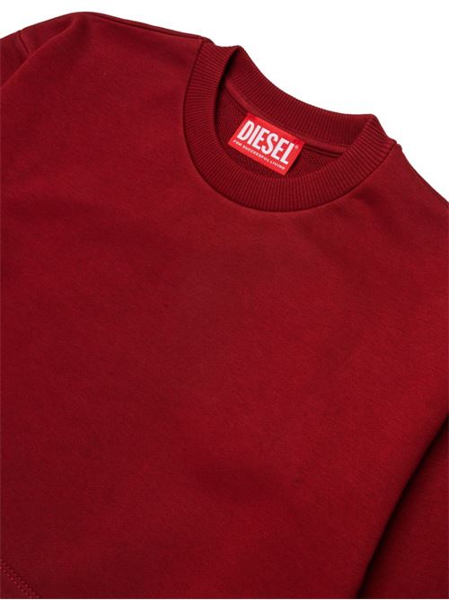 Felpa bambina Diesel cropped bordeaux girocollo con logo DIESEL KIDS | J02936KYAZ3K440